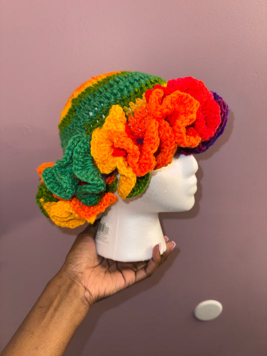 Crochet Double Ruffle Hat